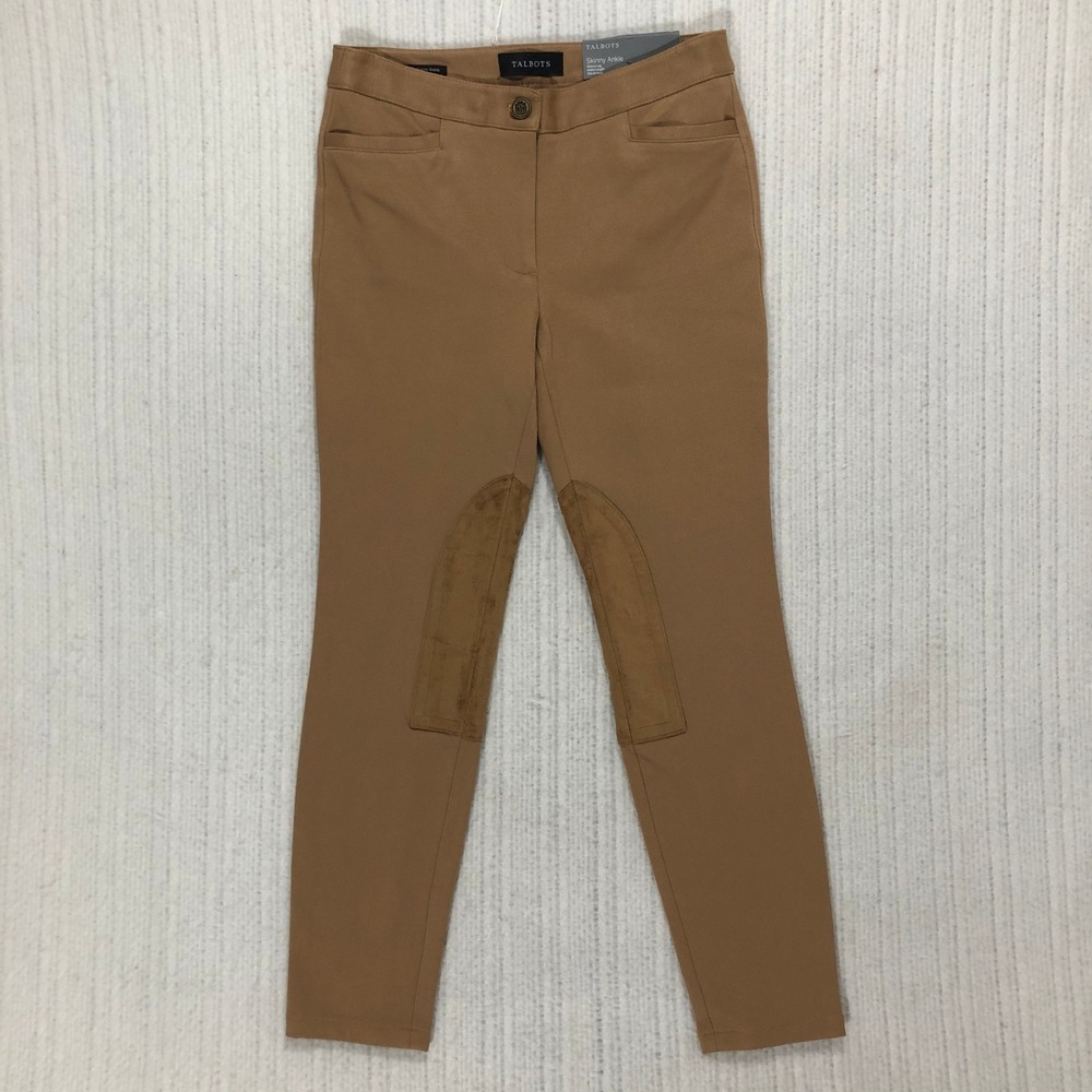 Talbots Petite 0P Tan Brown Skinny Ankle Leggings Stretch Equestrian Pants